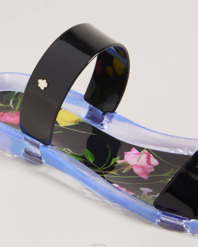 kurpes Ted Baker jellina dubultās siksnas želejas slīdņi melns sievietes 26TV907