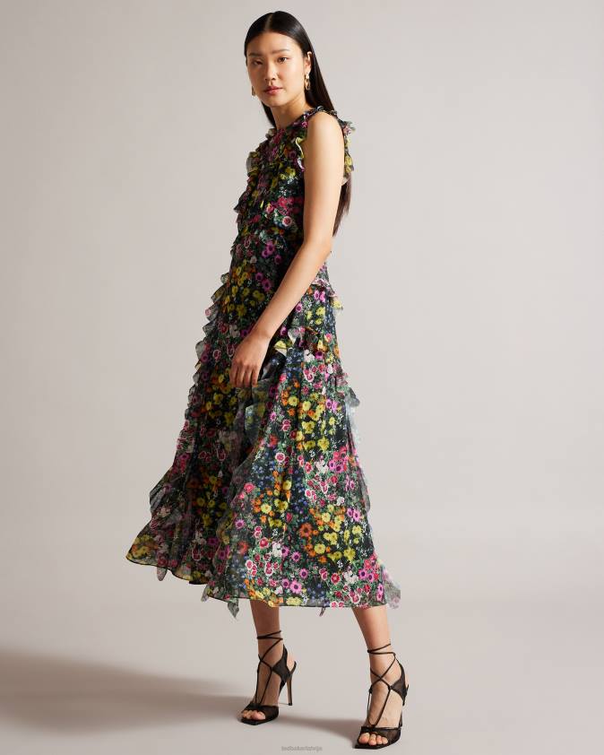 kurpes Ted Baker junera sieta siksnas sandales melns sievietes 26TV874