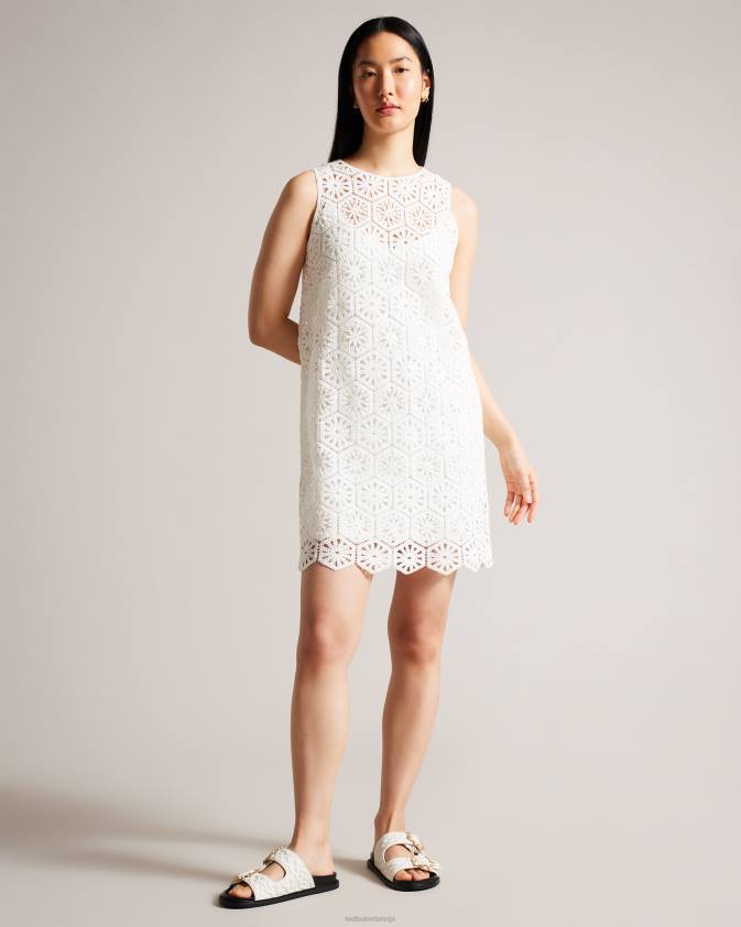 kurpes Ted Baker rinnely stepētas magnolijas sprādzes sandales balts sievietes 26TV867