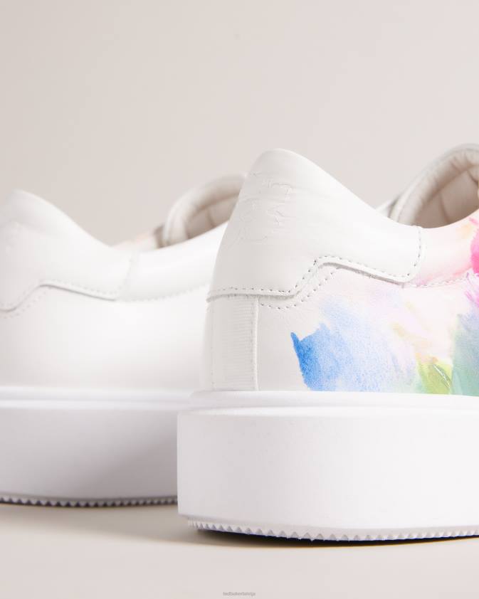 kurpes Ted Baker Tena art print platformas trenažieri balti oranžs sievietes 26TV913