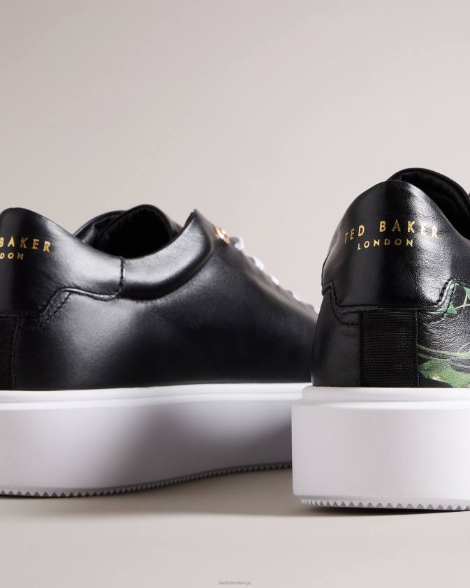 kurpes Ted Baker lorayy ar ziediem apdrukāti platformas trenažieri melns sievietes 26TV859