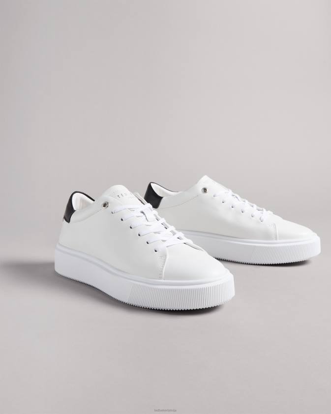 kurpes Ted Baker lornea magnolia ziedu platformas trenažieris balts melns sievietes 26TV862