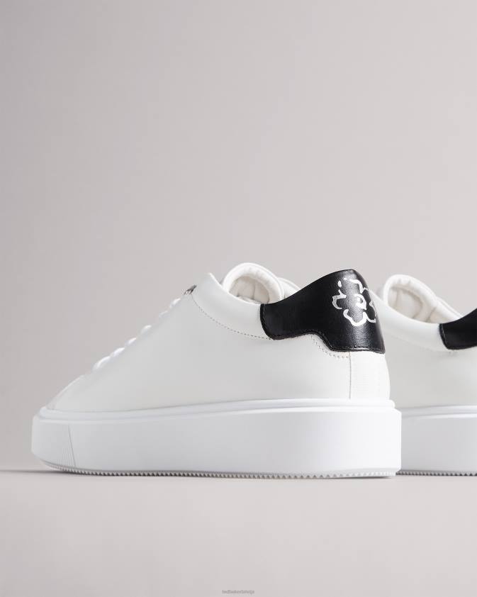 kurpes Ted Baker lornea magnolia ziedu platformas trenažieris balts melns sievietes 26TV862