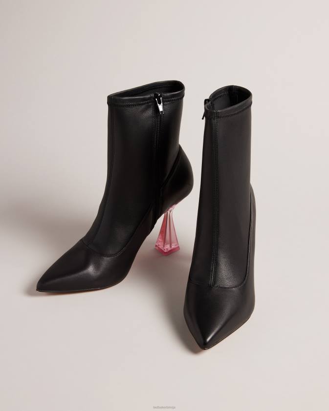 kurpes Ted Baker Liya stretch ādas augstpapēžu puszābaki melns sievietes 26TV841