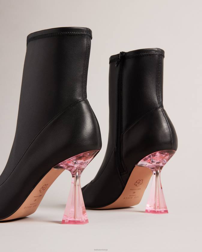 kurpes Ted Baker Liya stretch ādas augstpapēžu puszābaki melns sievietes 26TV841