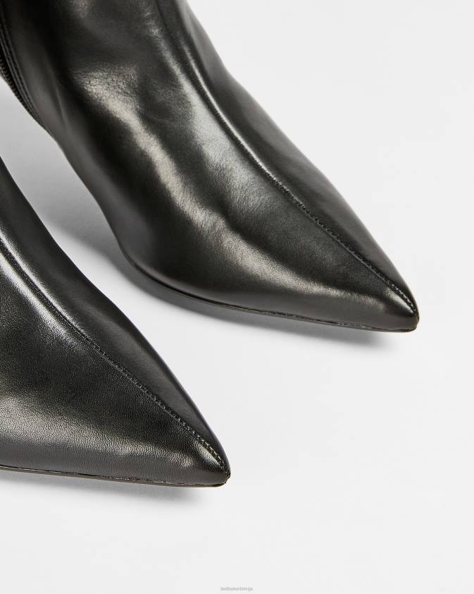 kurpes Ted Baker galiānas ādas 60mm stiletto zābaki melns sievietes 26TV932