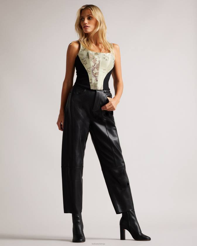 kurpes Ted Baker marshah elastīgi ādas zābaki melns sievietes 26TV922