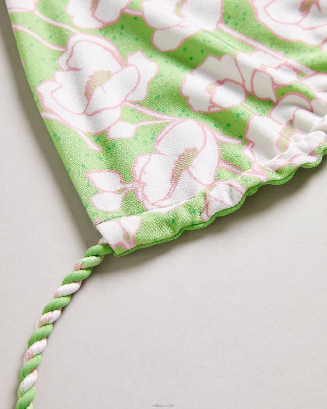 apģērbs Ted Baker raela bikini tops ar maināmu magoņu apdruku zaļš sievietes 26TV416