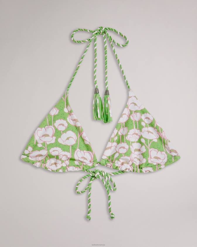 apģērbs Ted Baker raela bikini tops ar maināmu magoņu apdruku zaļš sievietes 26TV416