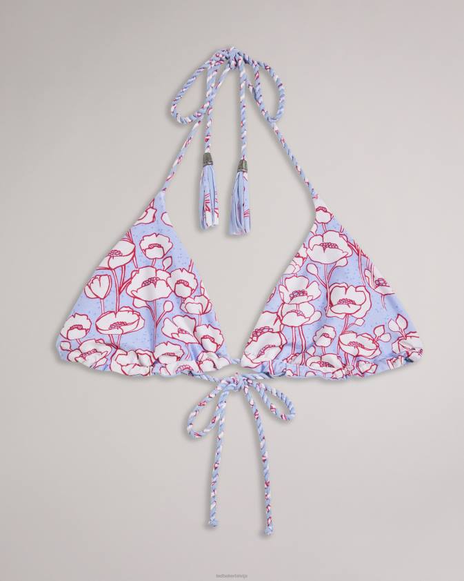 apģērbs Ted Baker raela bikini tops ar maināmu magoņu apdruku zils sievietes 26TV387