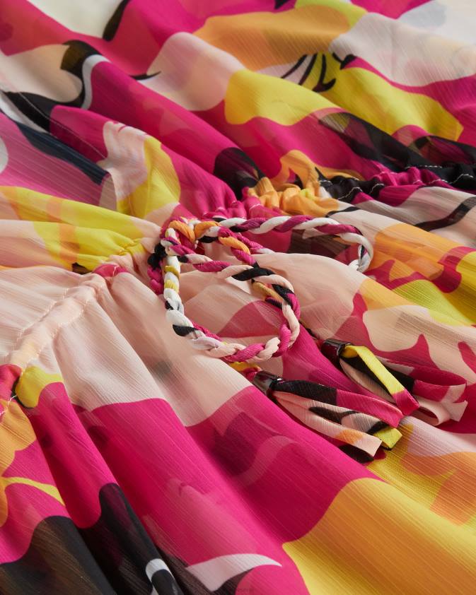 apģērbs Ted Baker lucenaa abstrakts maxi aizsegt gaišs pliks sievietes 26TV362