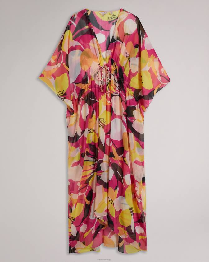 apģērbs Ted Baker lucenaa abstrakts maxi aizsegt gaišs pliks sievietes 26TV362