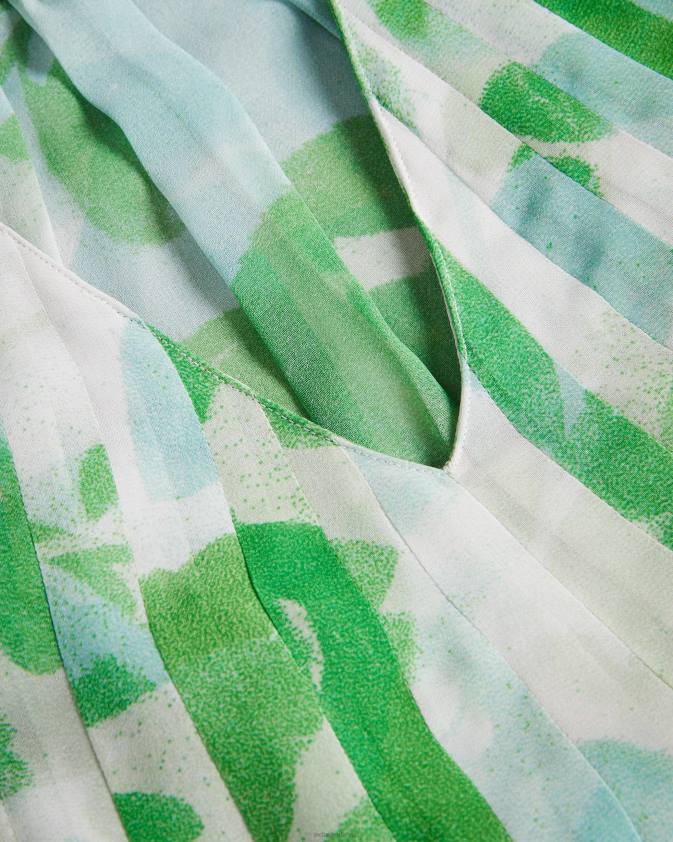 apģērbs Ted Baker milasan abstraktā druka maxi cover up zaļš sievietes 26TV27