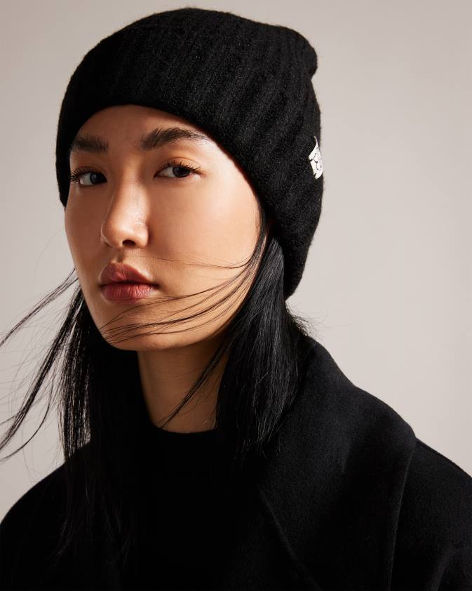 Piederumi Ted Baker britny beanie cepure melns sievietes 26TV1098