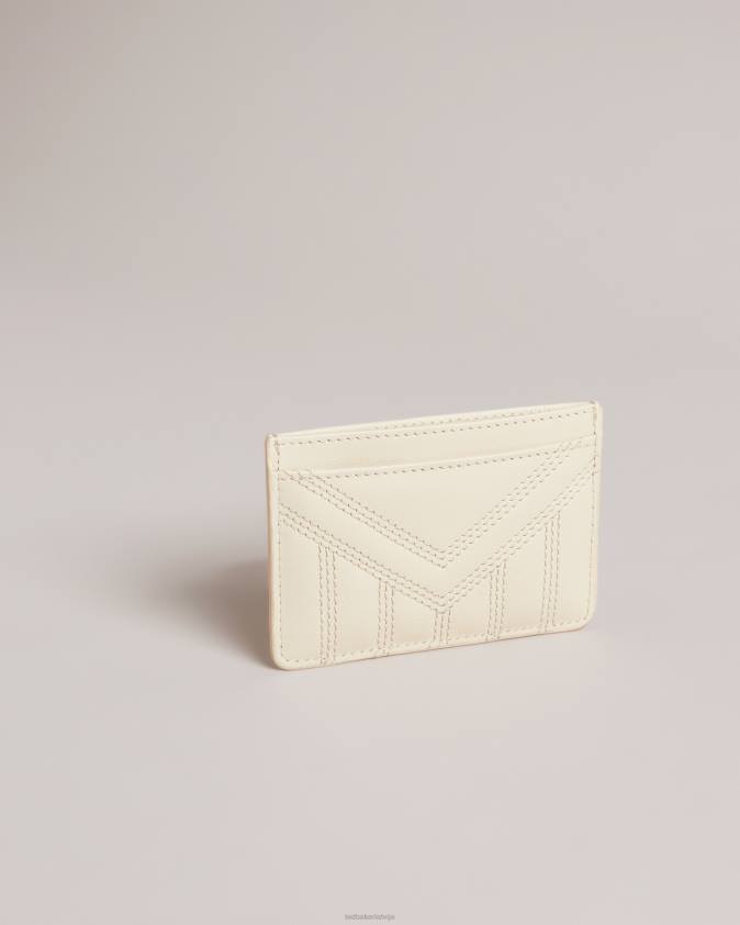 Piederumi Ted Baker ayani stepētas ādas karšu turētājs ziloņkauls sievietes 26TV1161