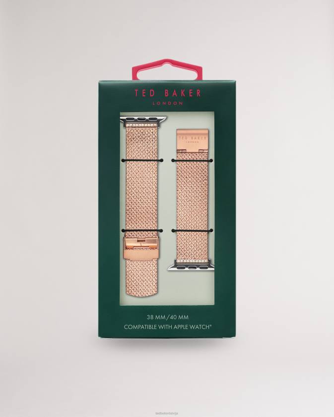 Piederumi Ted Baker Tamita nerūsējošā tērauda sieta ābolu pulksteņa siksniņa rozā zelta krāsa sievietes 26TV1010