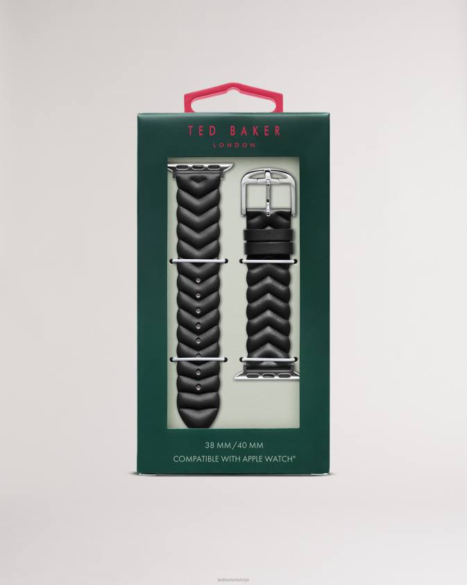 Piederumi Ted Baker chelli 38 40 ševronu ābolu pulksteņa siksniņa melns sievietes 26TV1111