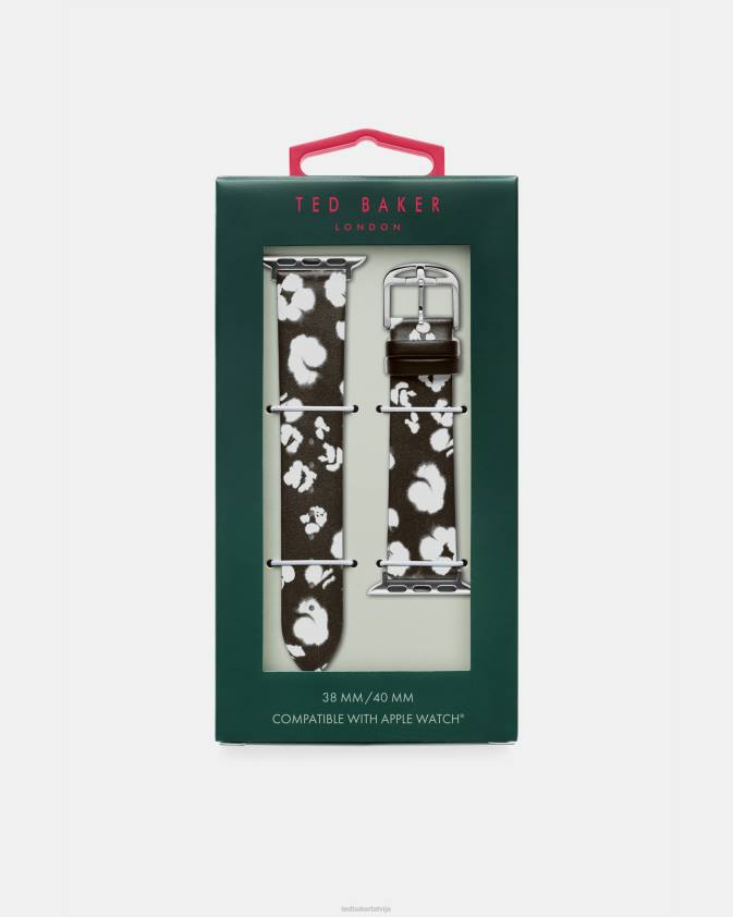 Piederumi Ted Baker sansia apdrukāta ābolu pulksteņa siksniņa melns balts sievietes 26TV1202