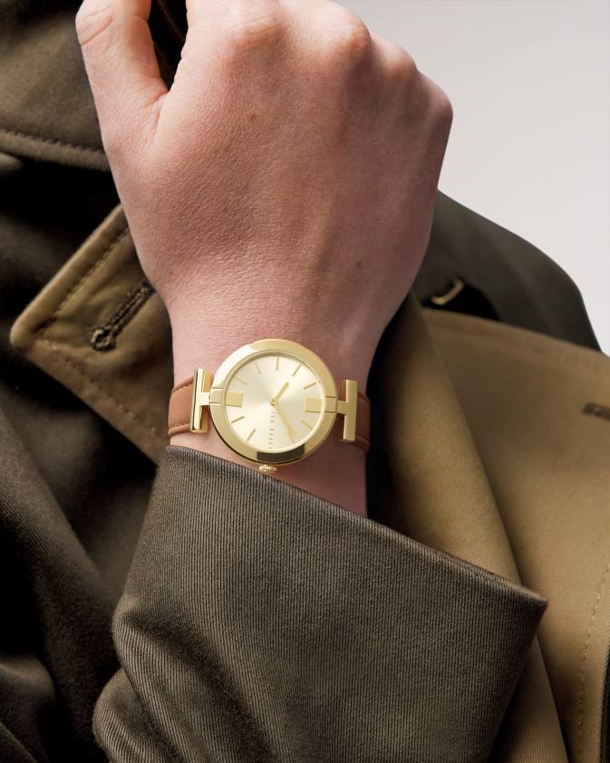 Piederumi Ted Baker darbii t rāmja ādas siksniņas pulkstenis iedegums sievietes 26TV1053