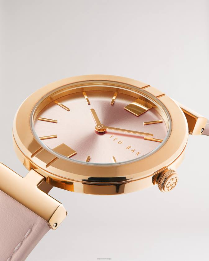 Piederumi Ted Baker darbyy t rāmja ādas siksniņas pulkstenis rozā sievietes 26TV1092