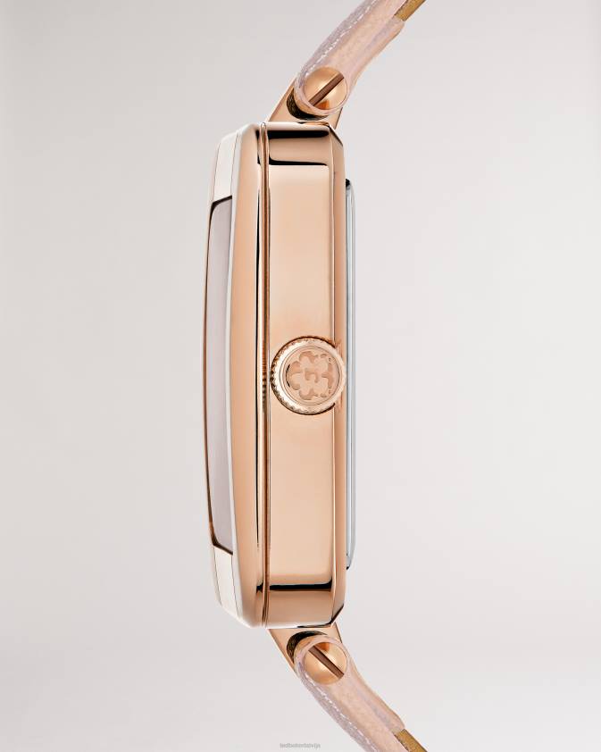 Piederumi Ted Baker ivelisa kvadrātveida pulkstenis ar vegānas ādas siksniņu gaiši rozā sievietes 26TV1061