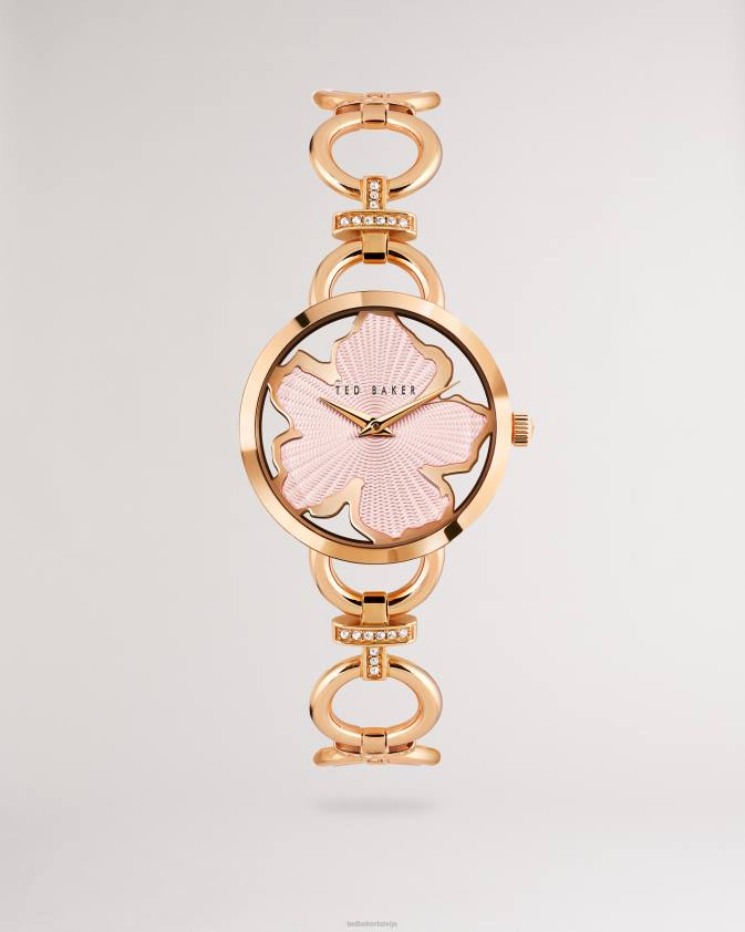 Piederumi Ted Baker lyray magnolia ciparnīcas ķēdes rokassprādzes pulkstenis rozā zelta krāsa sievietes 26TV964