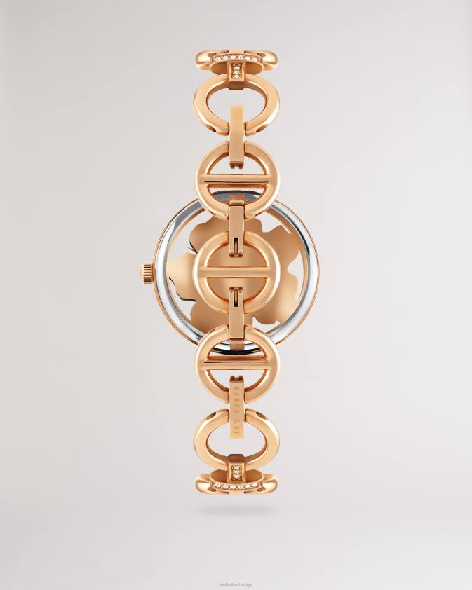 Piederumi Ted Baker lyray magnolia ciparnīcas ķēdes rokassprādzes pulkstenis rozā zelta krāsa sievietes 26TV964