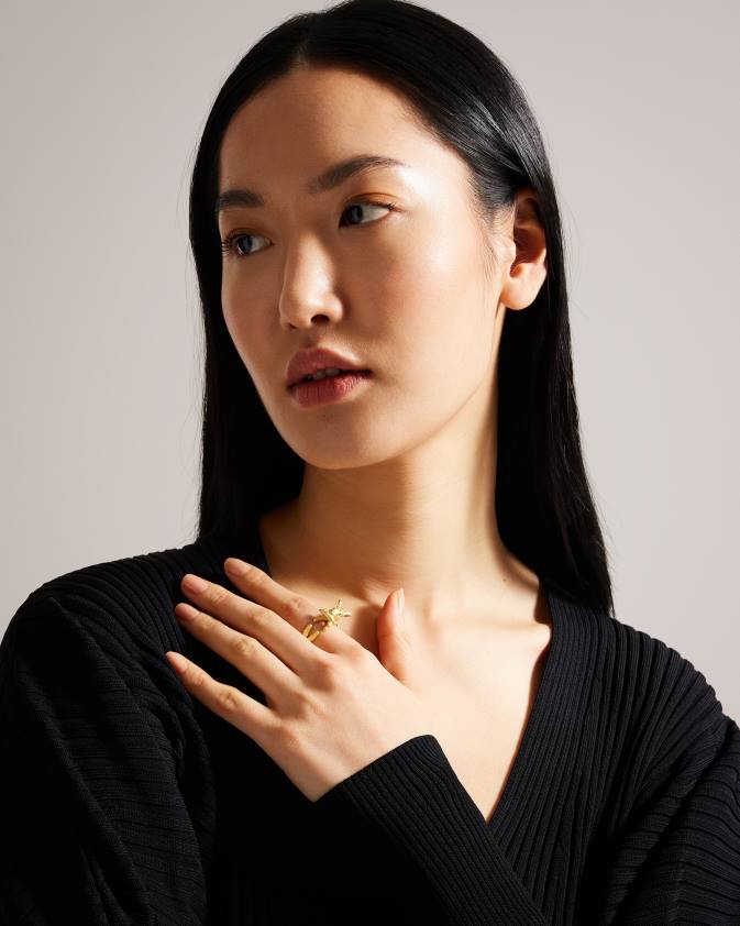 Piederumi Ted Baker rabbela truša gredzens zelta krāsa sievietes 26TV1104