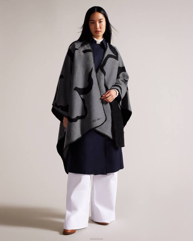 Piederumi Ted Baker avai magnolijas pončo gaiši pelēks sievietes 26TV965