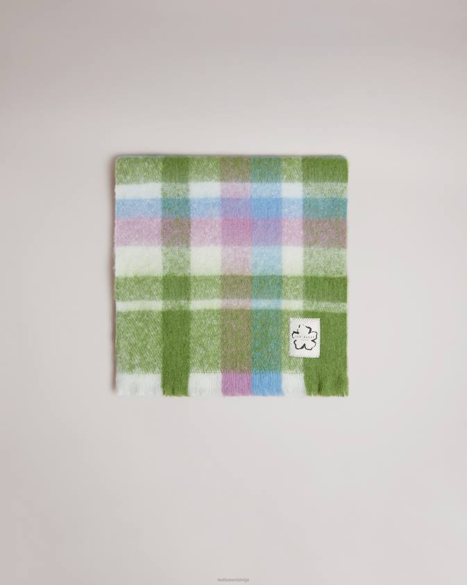 Piederumi Ted Baker charloa čekas šalle gaiši zaļš sievietes 26TV954