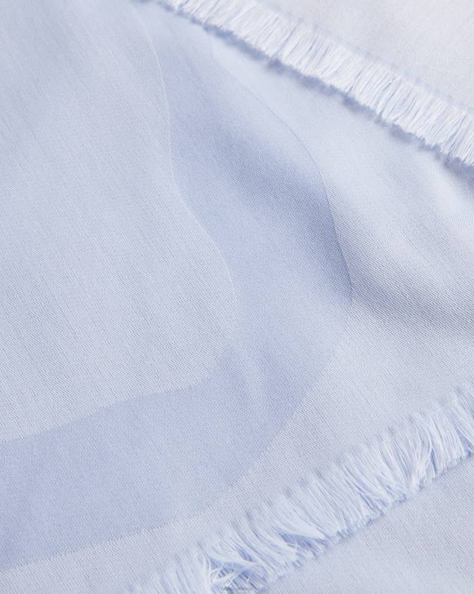 Piederumi Ted Baker kemila magnolia liela kvadrātveida šalle gaiši zils sievietes 26TV1122