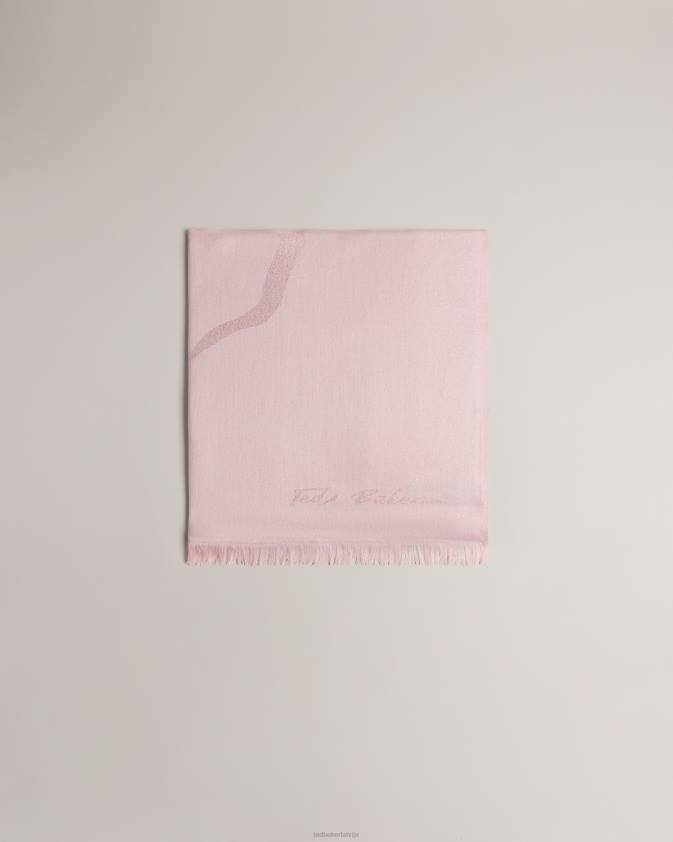 Piederumi Ted Baker shersa magnolia šalle gaiši rozā sievietes 26TV1165