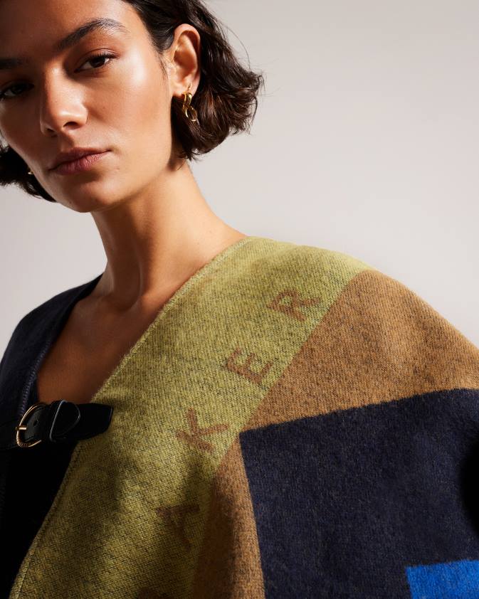 Piederumi Ted Baker suffia sprādzes pončo tumši zils sievietes 26TV1034