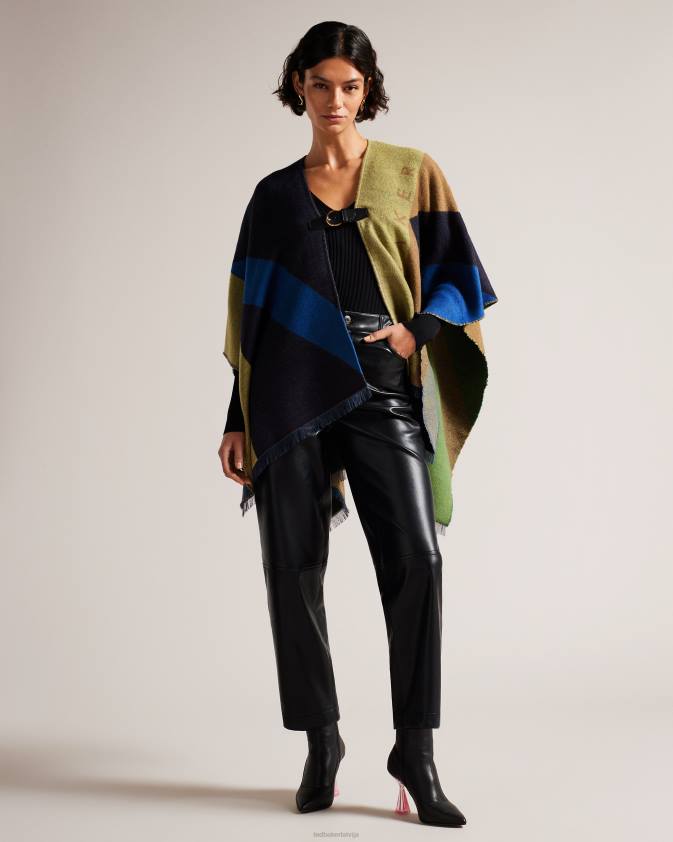 Piederumi Ted Baker suffia sprādzes pončo tumši zils sievietes 26TV1034