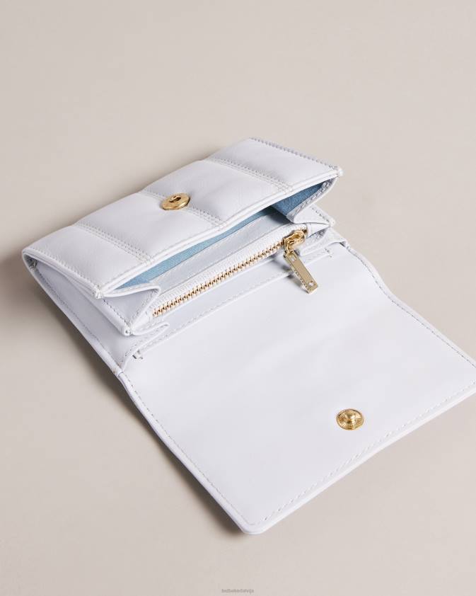 Piederumi Ted Baker ayvill ādas pufīga maza matinee somiņa gaiši zils sievietes 26TV1078