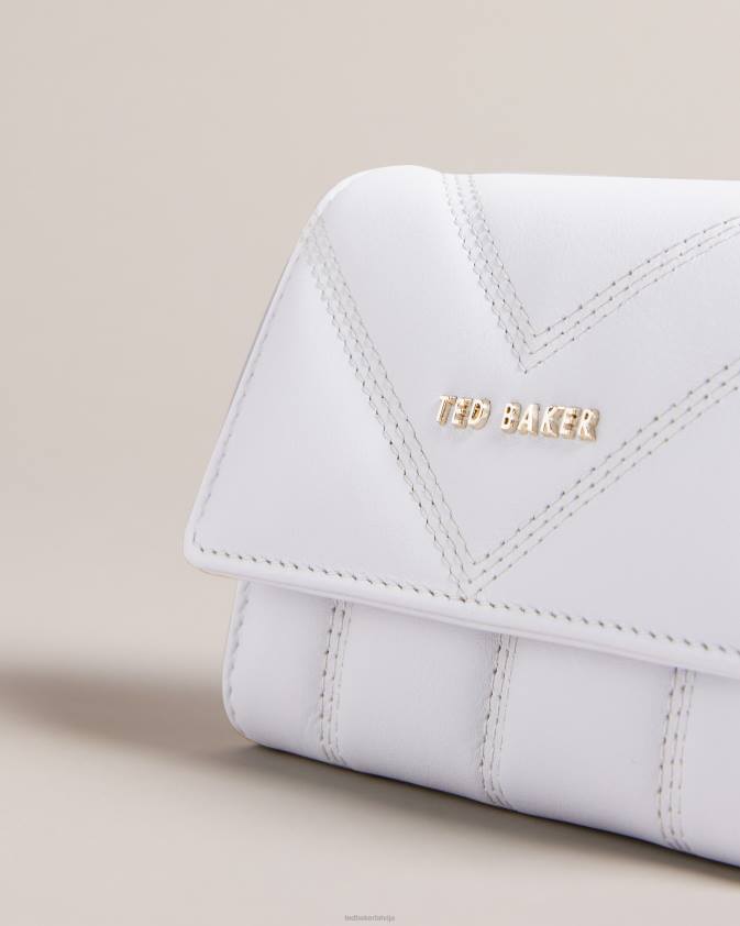 Piederumi Ted Baker ayvill ādas pufīga maza matinee somiņa gaiši zils sievietes 26TV1078