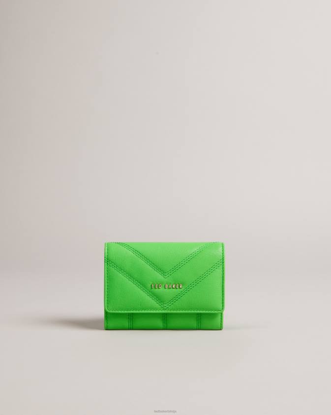 Piederumi Ted Baker ayvill ādas pufīga maza matinee somiņa zaļš sievietes 26TV1051