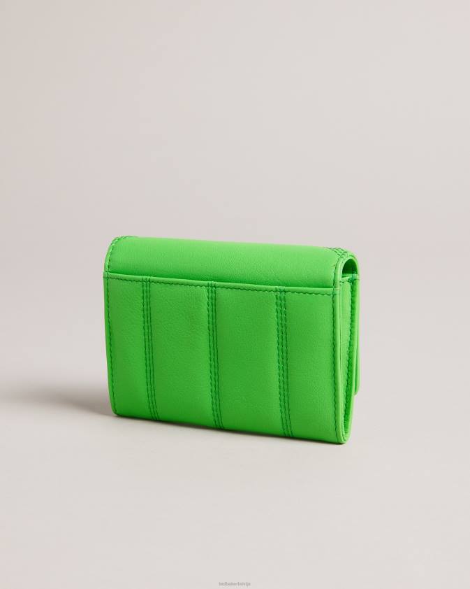 Piederumi Ted Baker ayvill ādas pufīga maza matinee somiņa zaļš sievietes 26TV1051