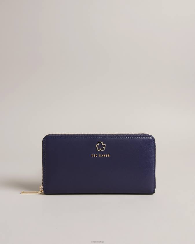 Piederumi Ted Baker jorjana ziedu cilpiņa liela maka ar rāvējslēdzēju tumši zils sievietes 26TV1164