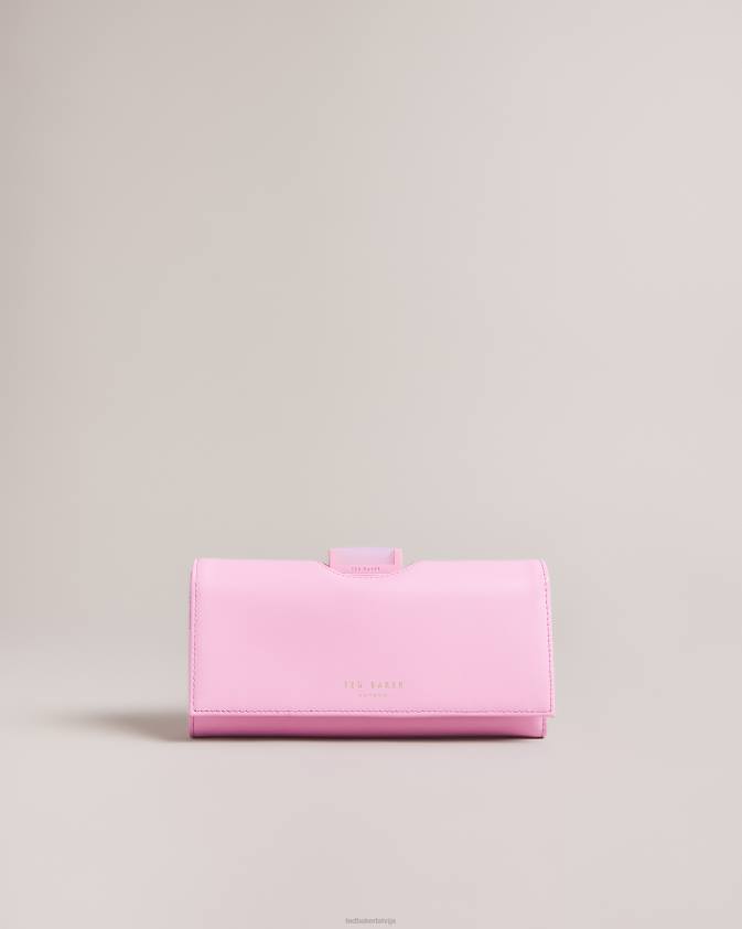 Piederumi Ted Baker roziita liela kristala bubula maka gaiši rozā sievietes 26TV1003