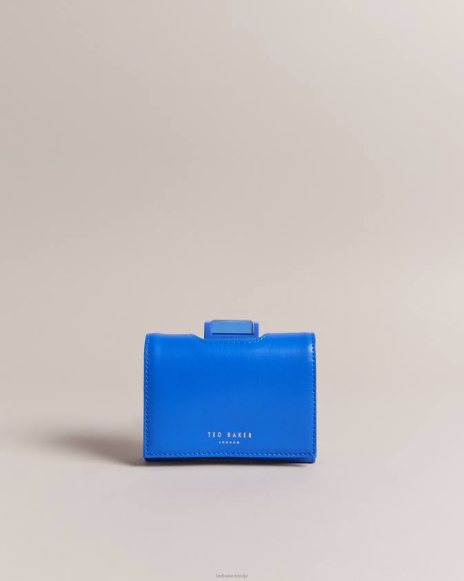 Piederumi Ted Baker rozza matētas ādas mazs kristāla maciņš spilgti zils sievietes 26TV1074