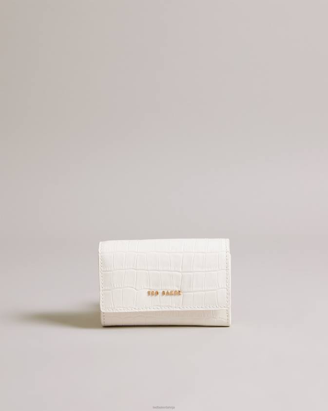 Piederumi Ted Baker sten ādas imitācijas kroka somiņa ziloņkauls sievietes 26TV999