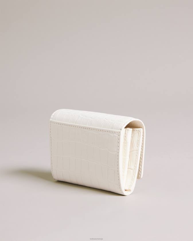 Piederumi Ted Baker sten ādas imitācijas kroka somiņa ziloņkauls sievietes 26TV999