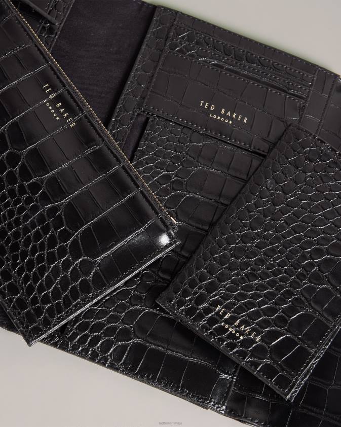 Piederumi Ted Baker travelz pases turētājs ceļojumu maks melns sievietes 26TV1001