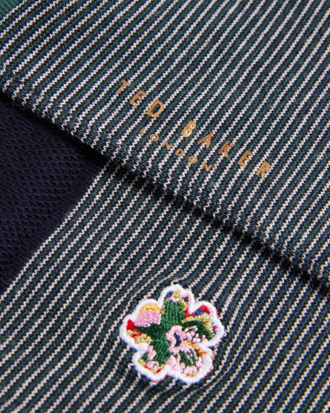 Piederumi Ted Baker mājas svītrainās zeķes zaļš sievietes 26TV1129