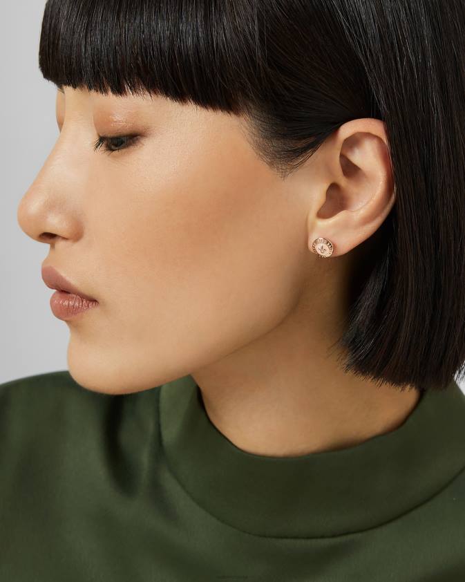 rotaslietas Ted Baker eisley emaljas pogas auskari zīdaini rozā sievietes 26TV1099