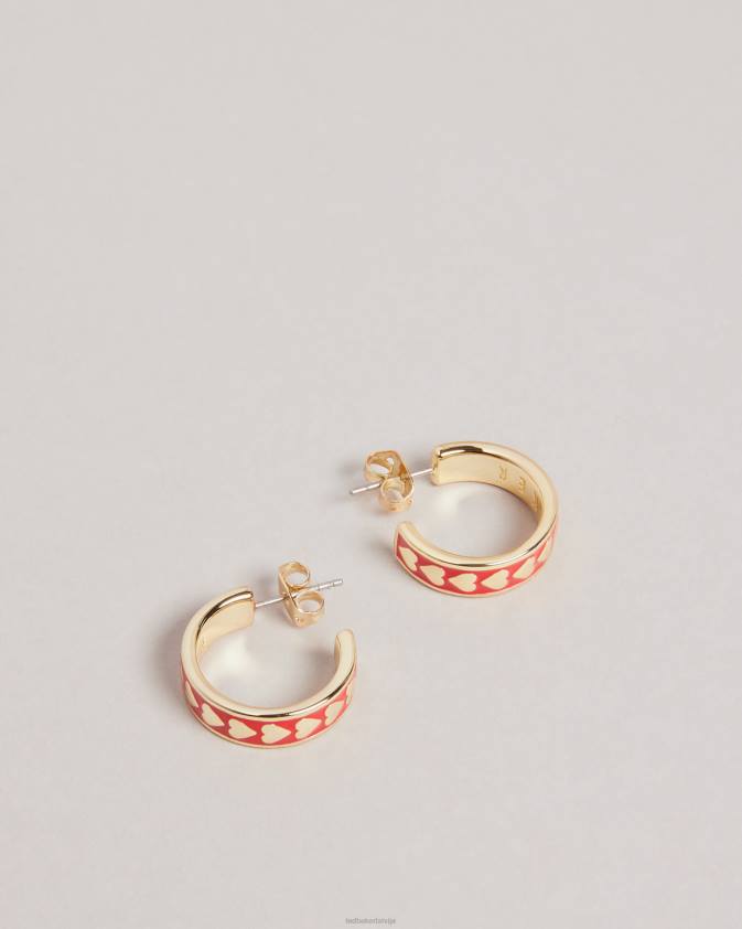 rotaslietas Ted Baker emrie emaljas sirds stīpas auskari sarkans sievietes 26TV1067