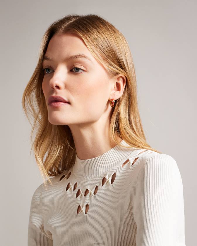 rotaslietas Ted Baker emrie emaljas sirds stīpas auskari sarkans sievietes 26TV1067