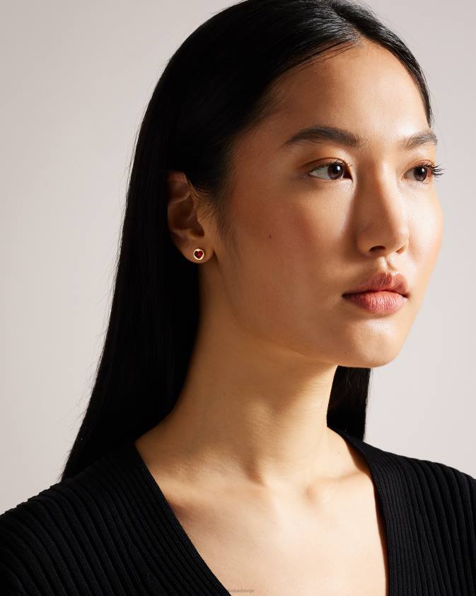 rotaslietas Ted Baker heartan stikla sirds auskari sarkans sievietes 26TV1084