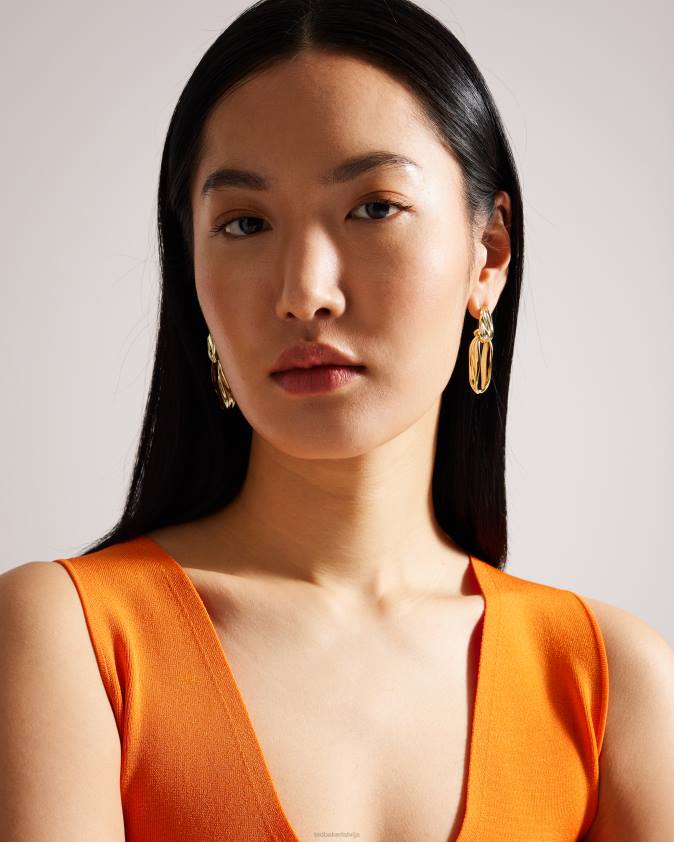 rotaslietas Ted Baker rendali ripple chain drop auskari zelta krāsa sievietes 26TV1057